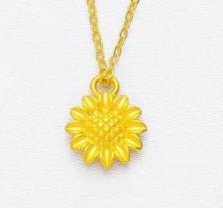 999足金太阳花吊坠