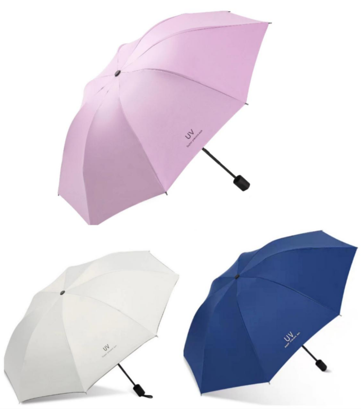 手动款八骨黑胶 雨伞 （藏青色、米白 、粉）